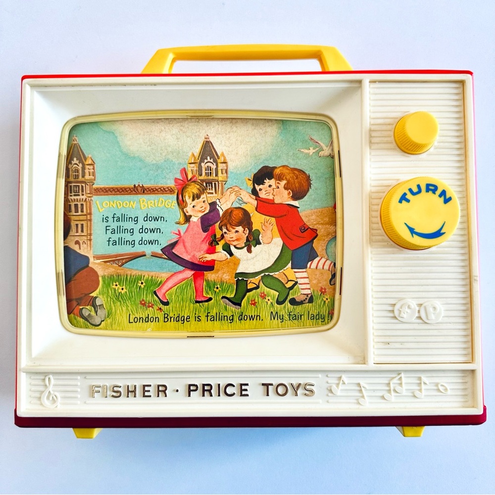 Vintage 1964 Fisher-Price Two Tune TV – Two Picture Stories Music Toy - Picture 3 of 10